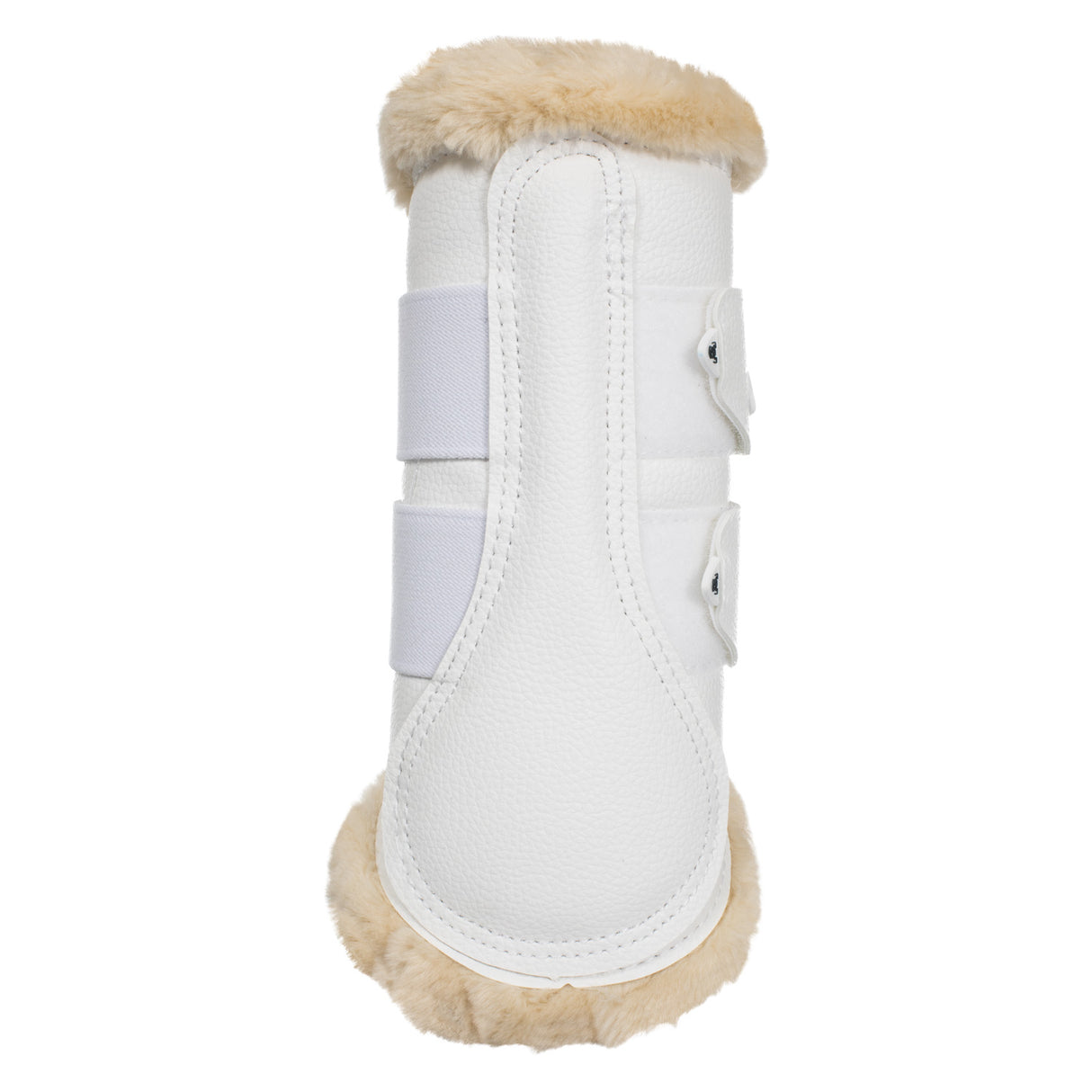 Acavallo Front Brushing Boots Eco-Leather & Faux Sheepskin #colour_white