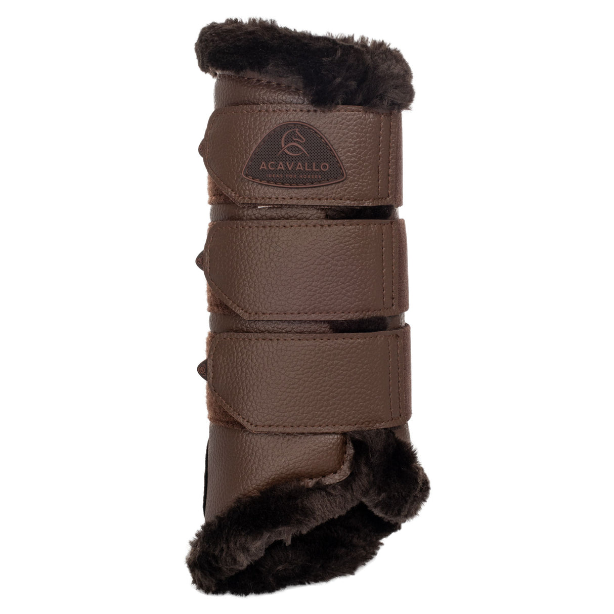 Acavallo Hind Brushing Boots Faux Leather & Faux Sheepskin #colour_brown