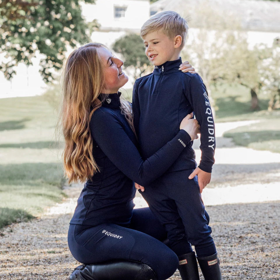 EQUIDRY Children's Water Repellent Base Layer #colour_navy-white