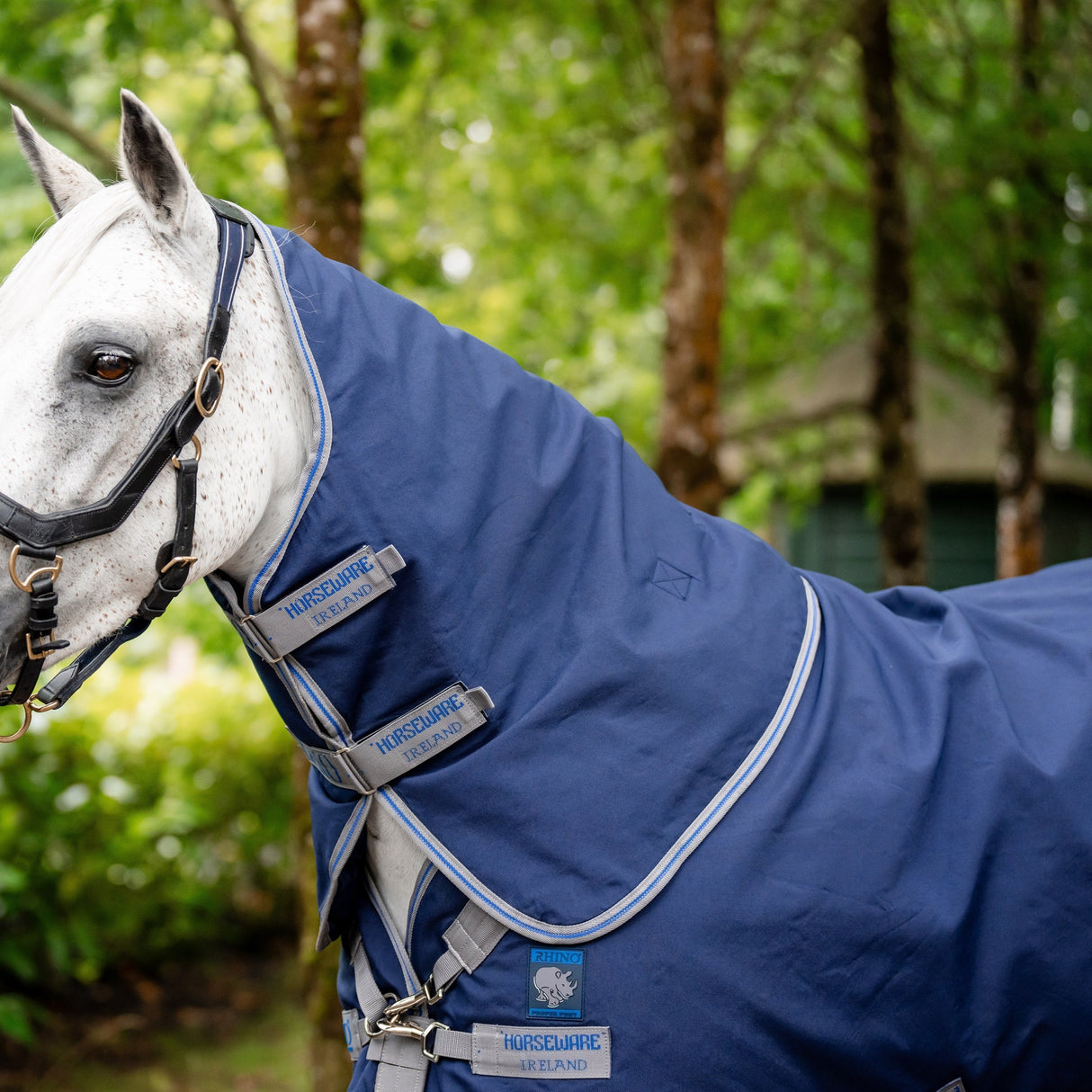 Horseware Ireland Rhino Pony Plus 0g #colour_navy-titanium-grey-classic-blue
