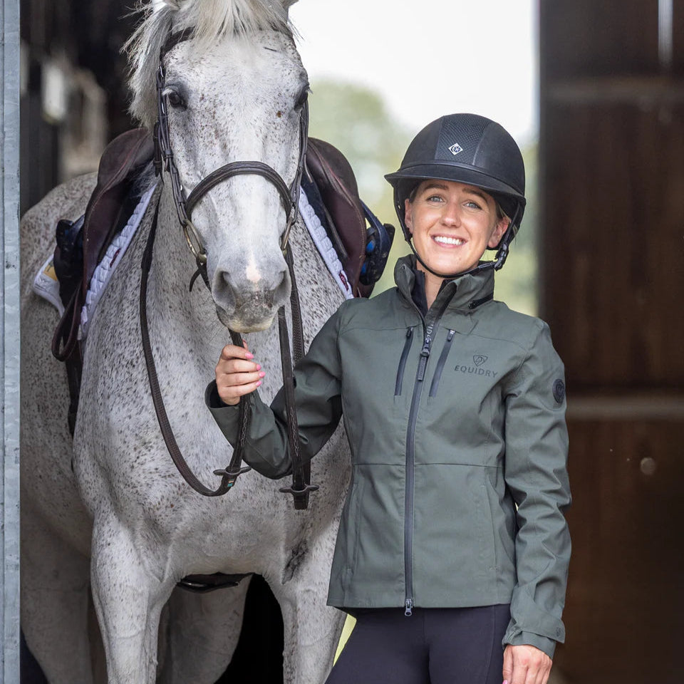 EQUIDRY Women's Varsha Jacket #colour_black-forest-green