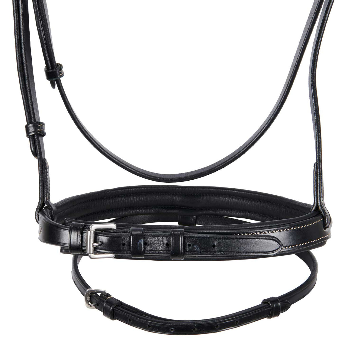 Equestro Leather English Bridle With Embroideries New #colour_black