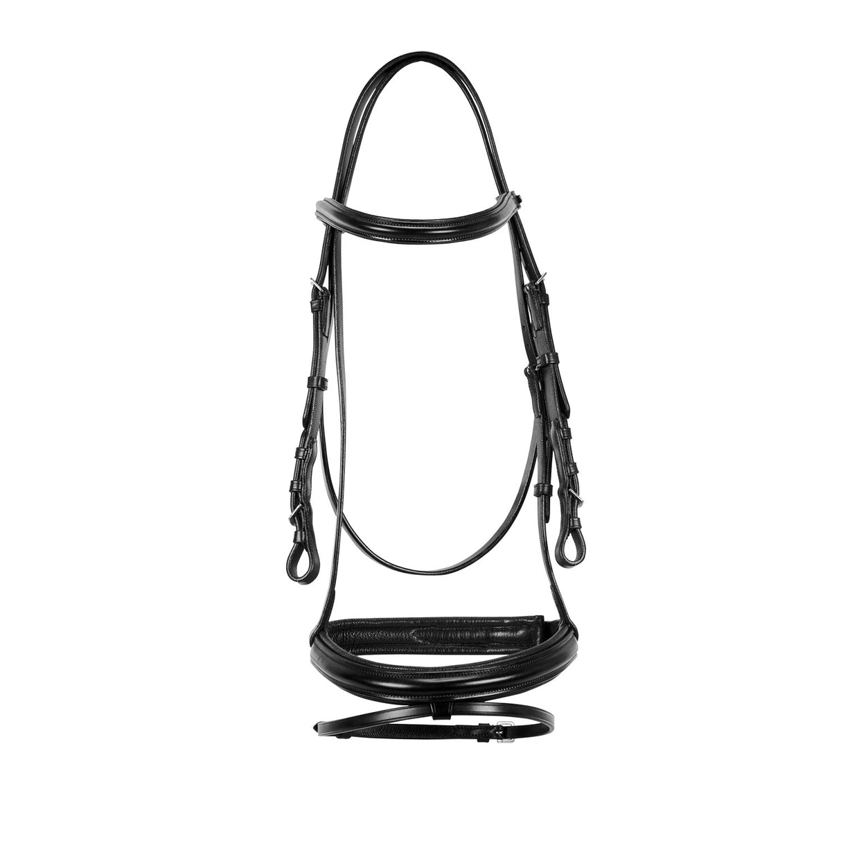 Equestro English Leather Bridle With Rubber Reins