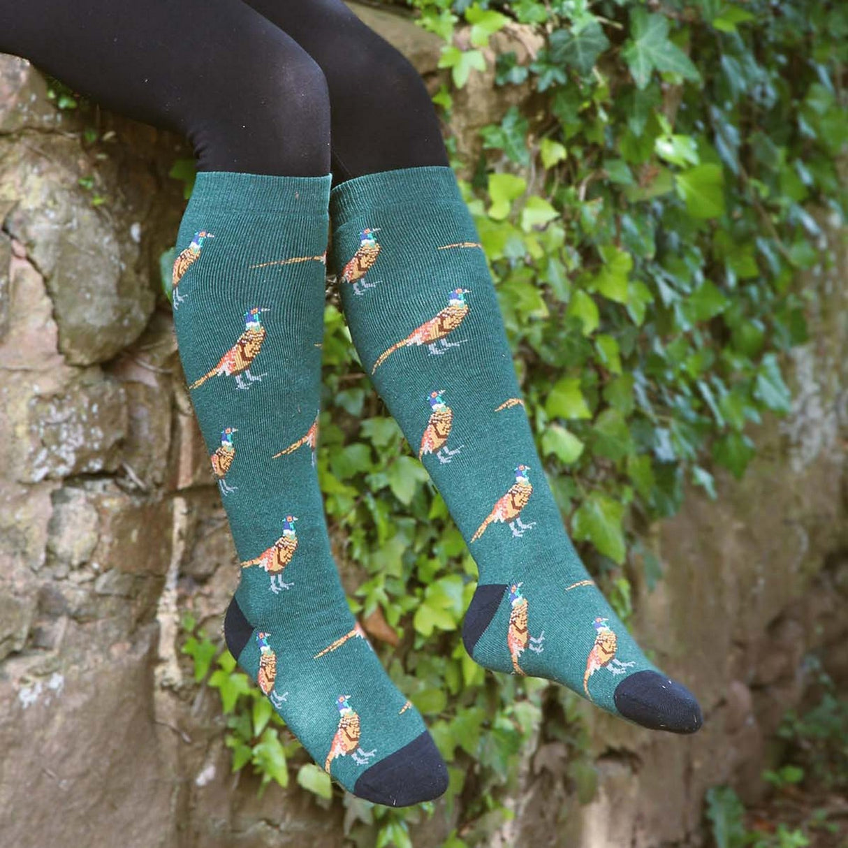 Bartleby Ladies Funky Welly Socks #style_country-pheasant