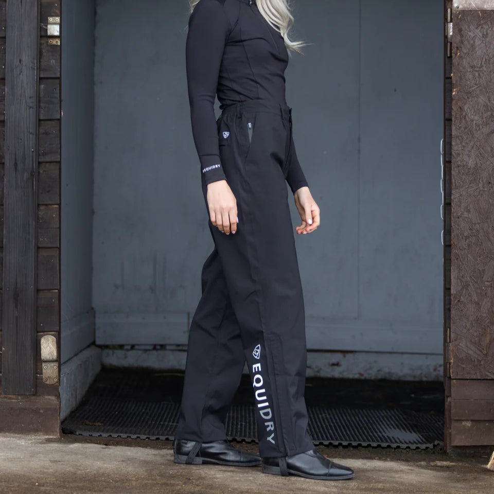 EQUIDRY Women's Unlined Waterproof Trousers #colour_black