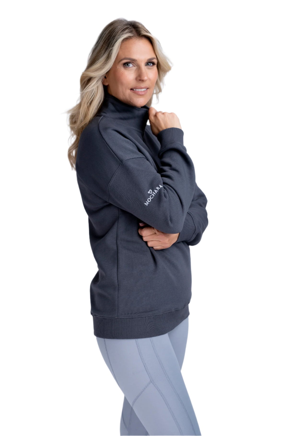 Mochara Half Zip Sweatshirt
#colour_charcoal-grey
