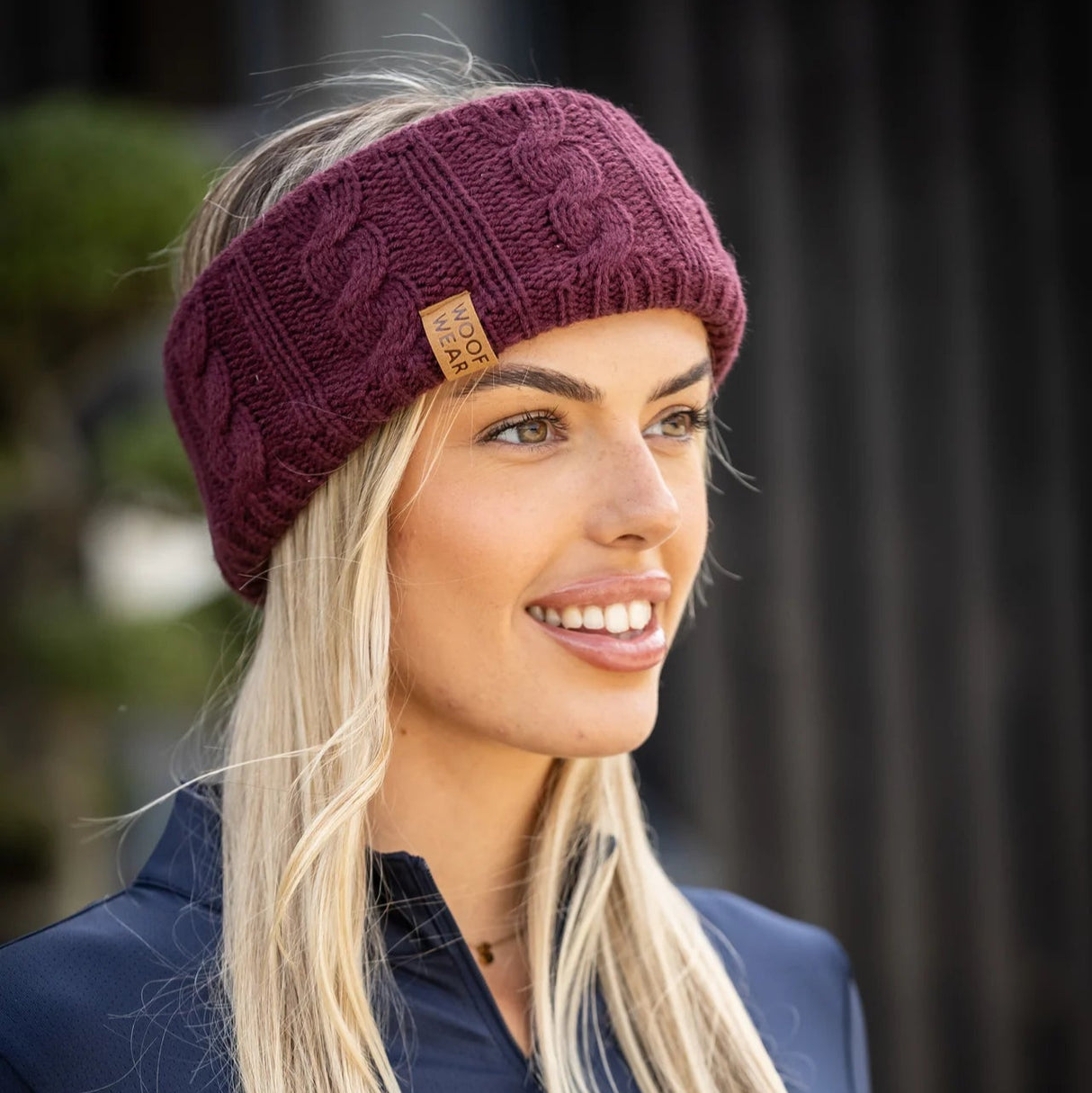 Woof Wear Cable Headband #colour_plum