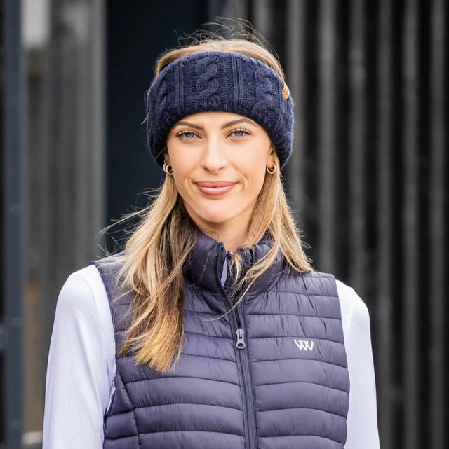 Woof Wear Cable Headband #colour_navy