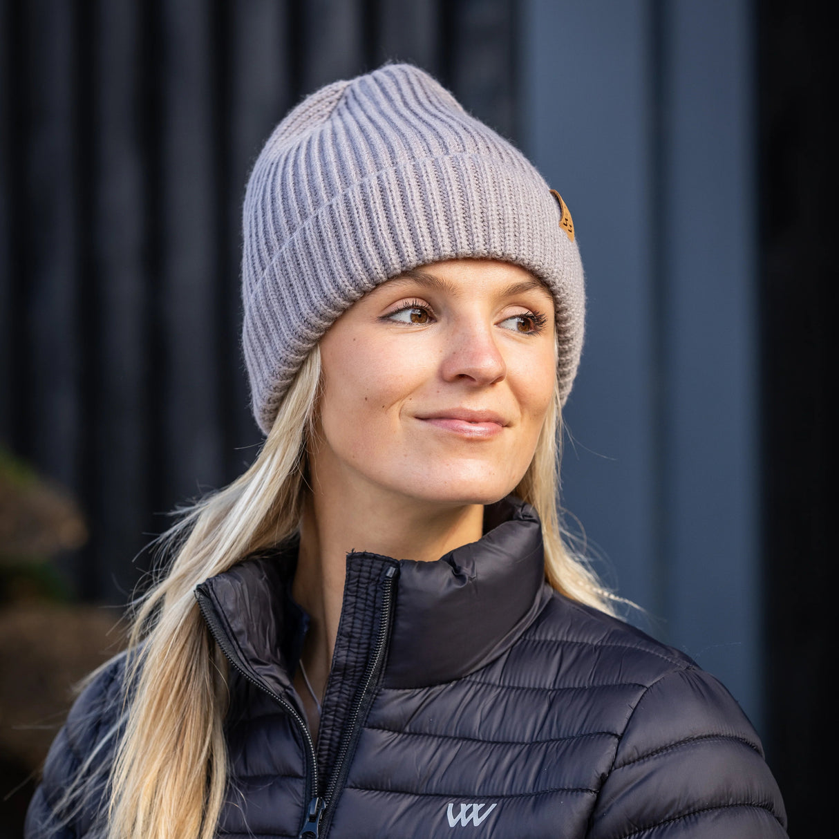 Woof Wear Ribbed Beanie #colour_stone