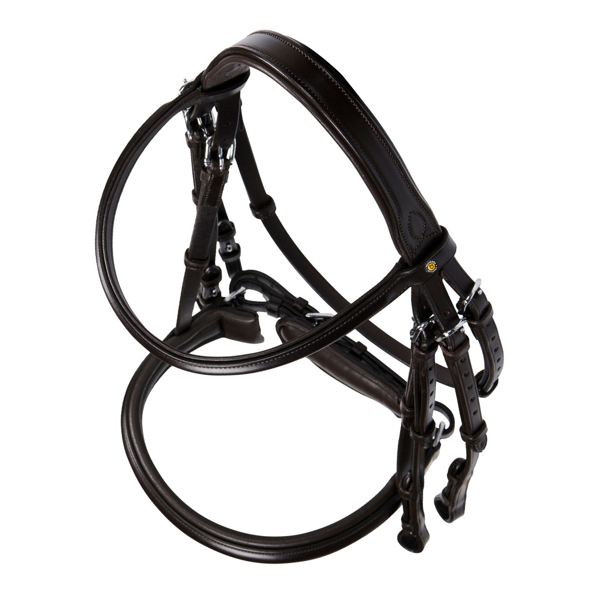 Equestro Leather Dressage Bridle Without Reins #colour_brown