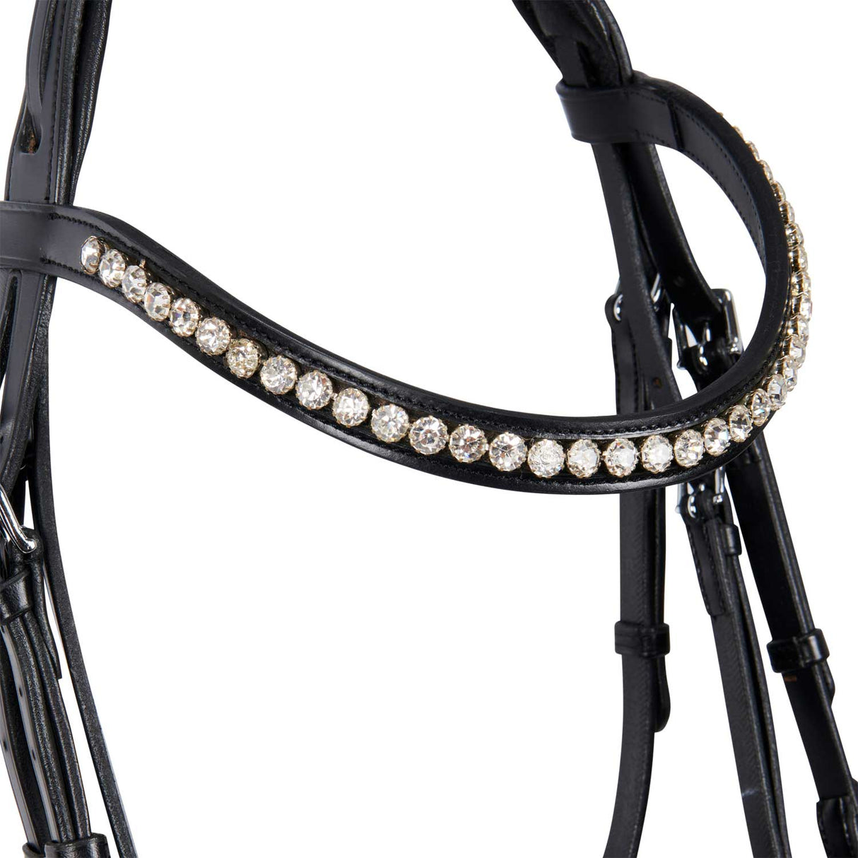 Equestro English Leather Bridle With Glitter New #colour_black