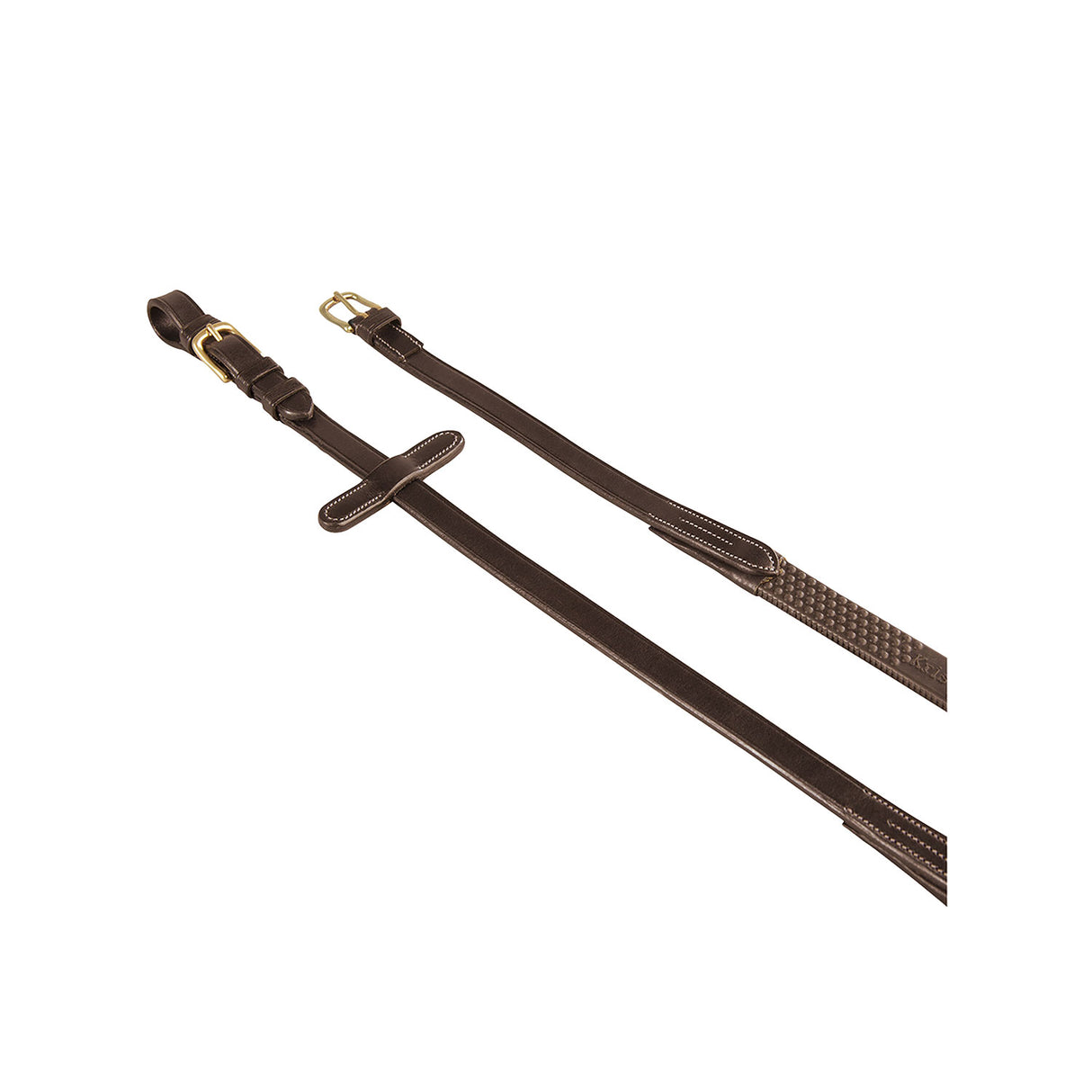 Equestro Rubber-Reinforced Leather Reins For English Bridle