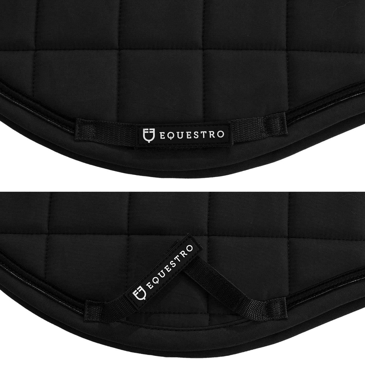 Equestro Jumping Saddle Pad In Breathable Technical Fabric #colour_black