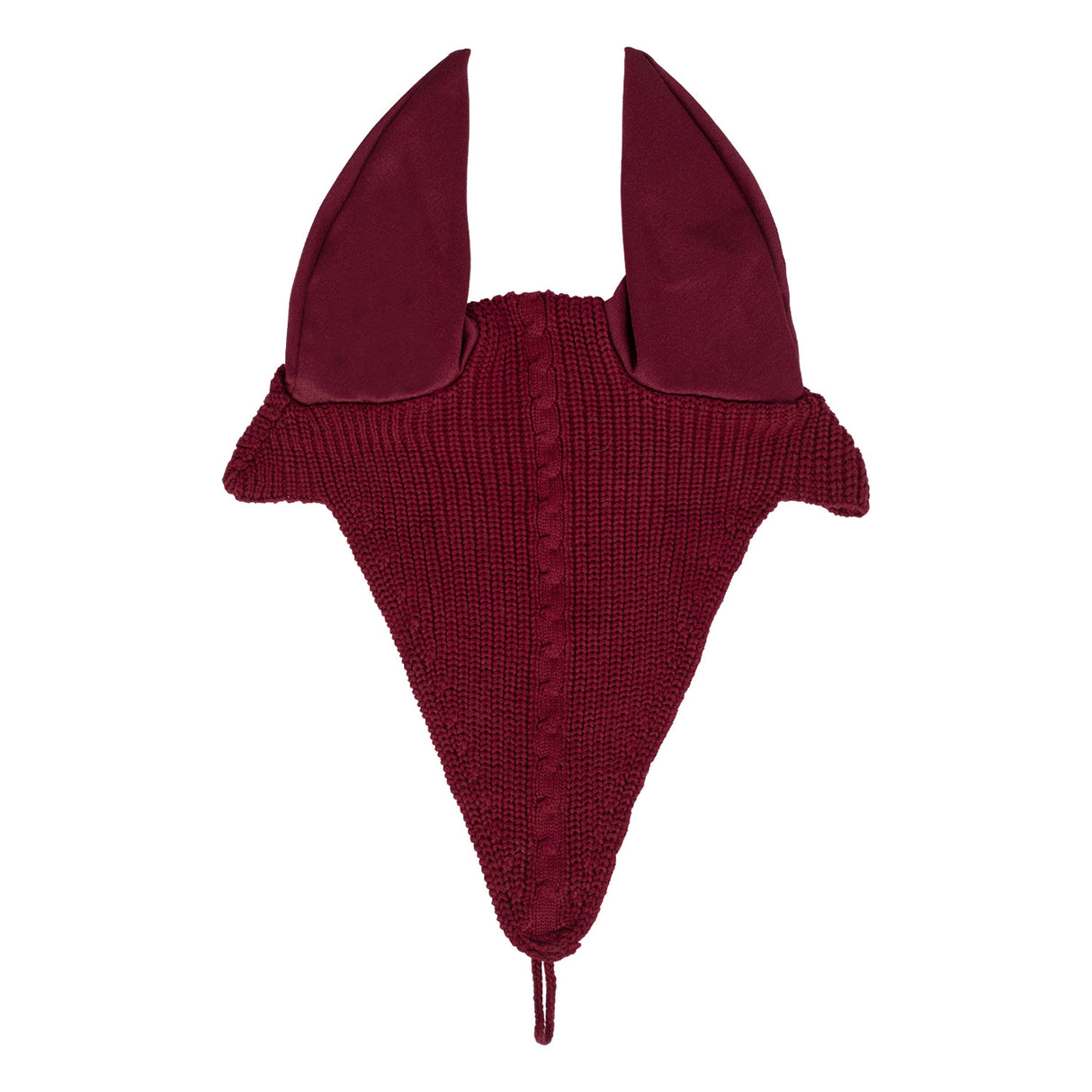 Equestro Meshing Fly Veil With Drawstring At The Noseband #colour_burgundy