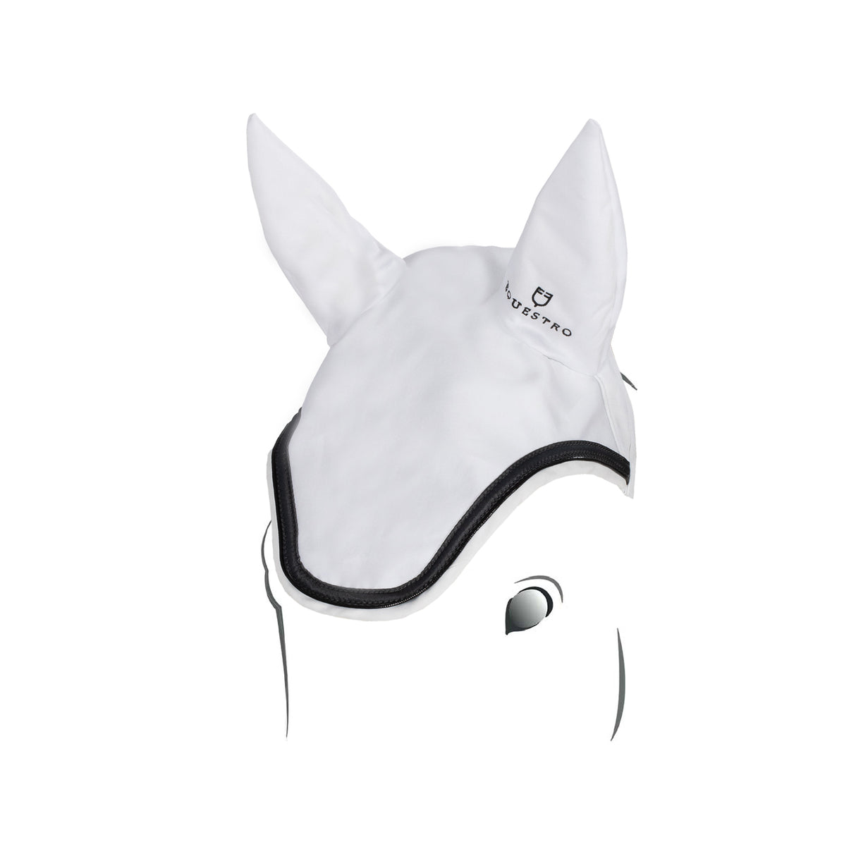 Equestro Fly Veil In Stretch Technical Fabric With Logo #colour_white
