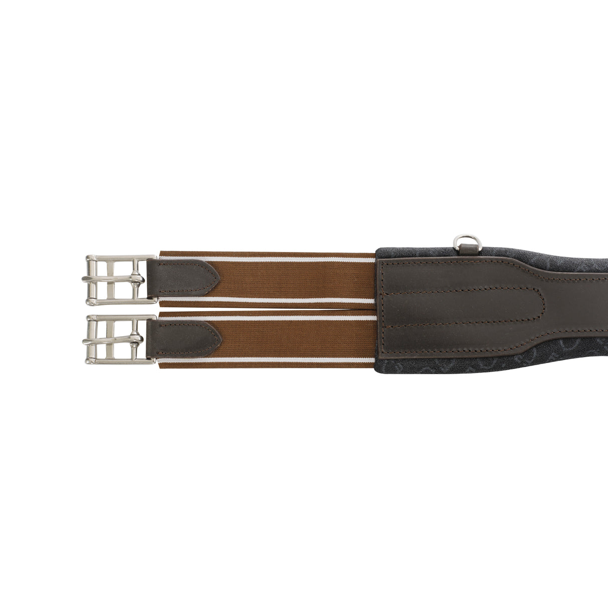 Equestro Jumping Girth Shaped Leather #colour_brown