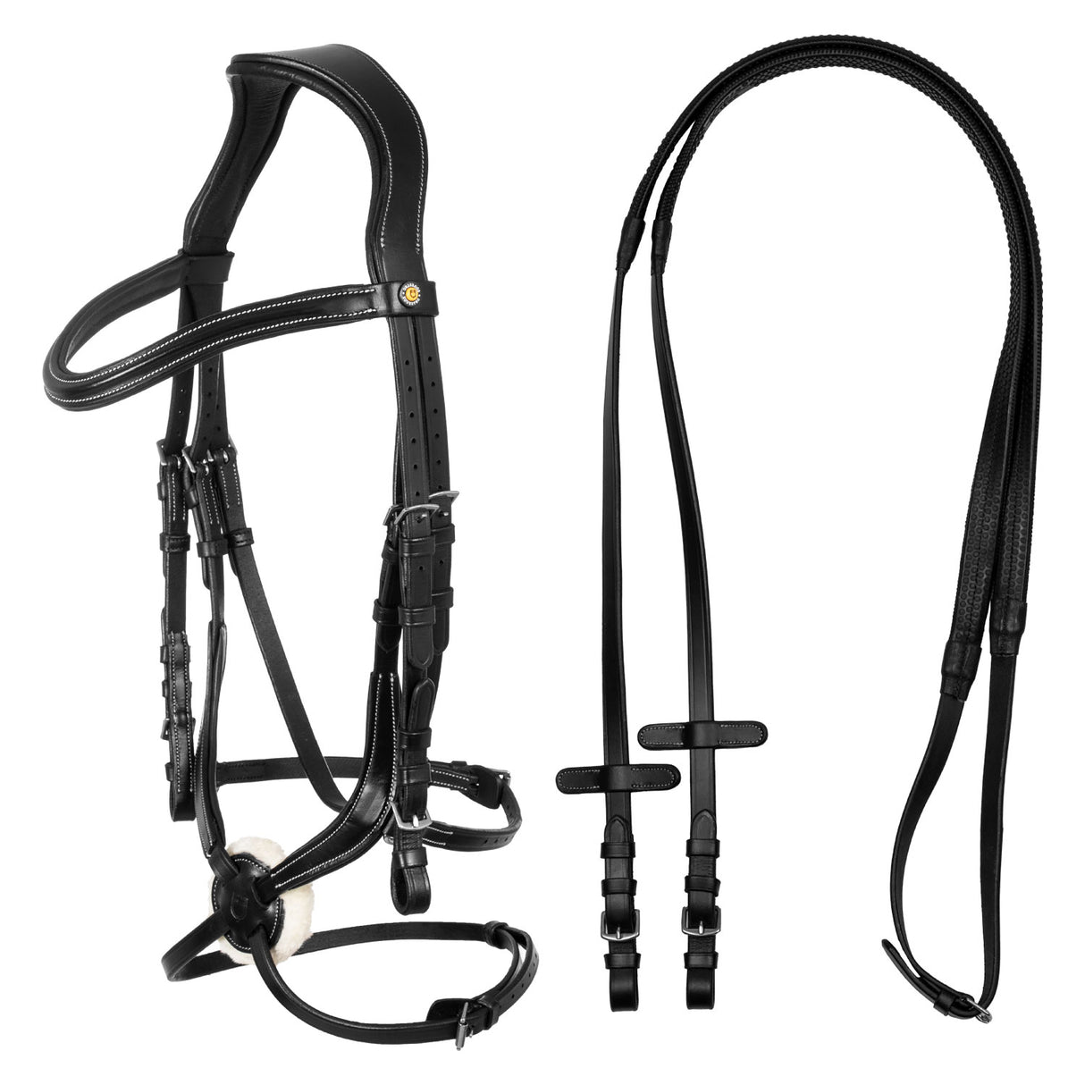 Equestro Mexican Leather Bridle #colour_black