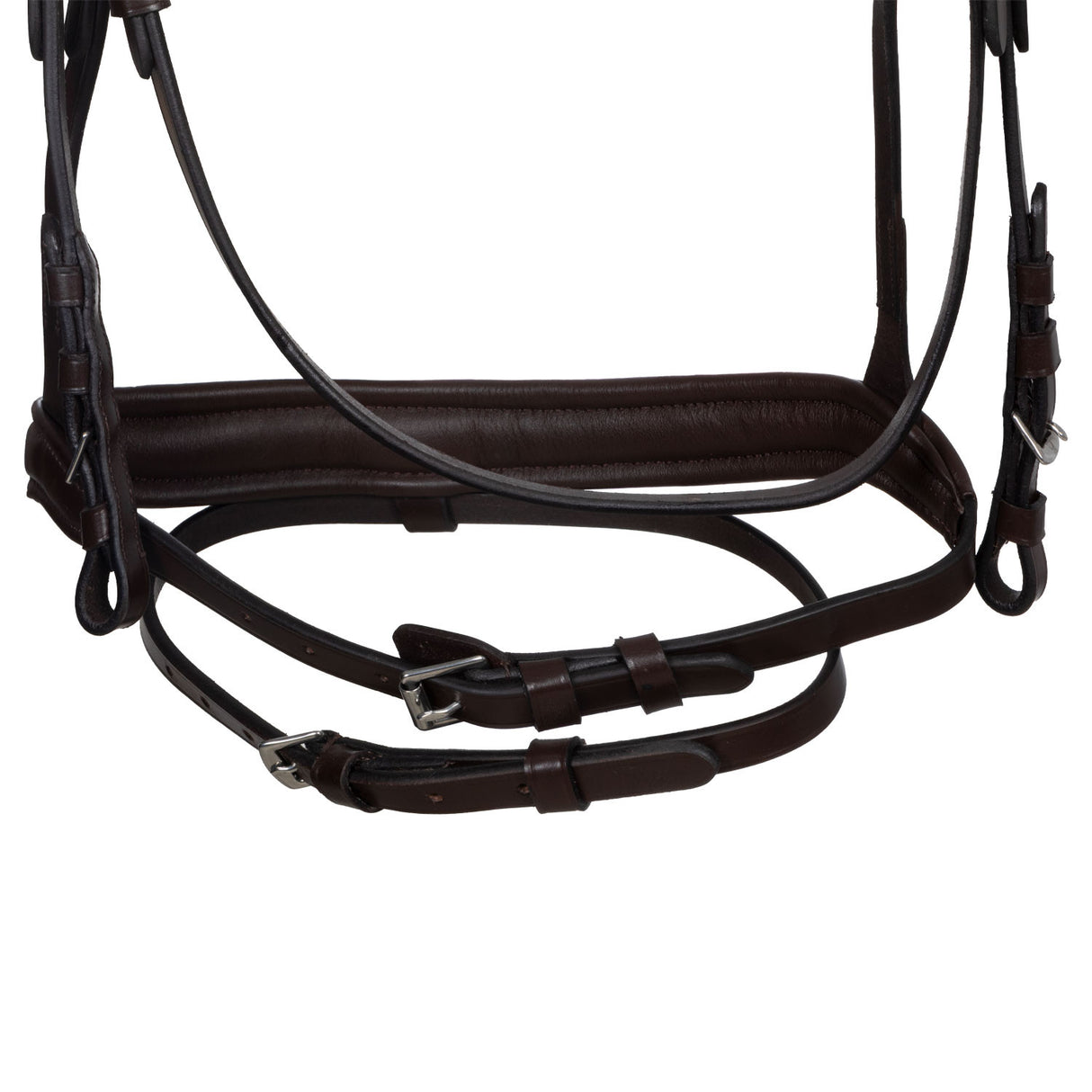 Black leather anatomical bridle with rhinestones