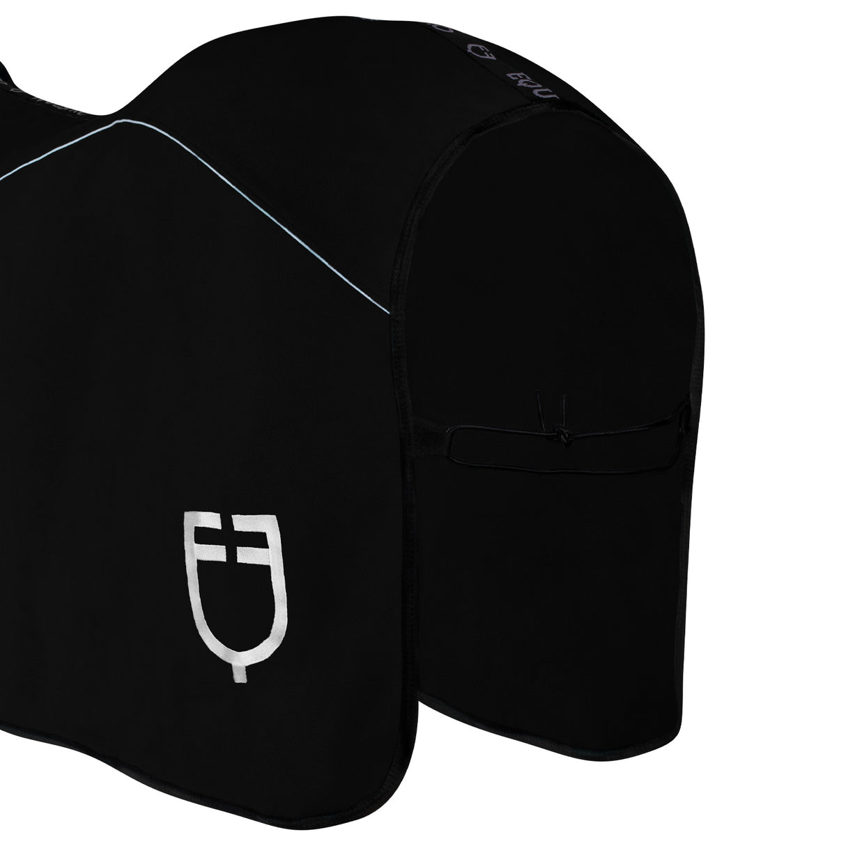 Equestro Fleece Rug With Flap Front Closure #colour_black