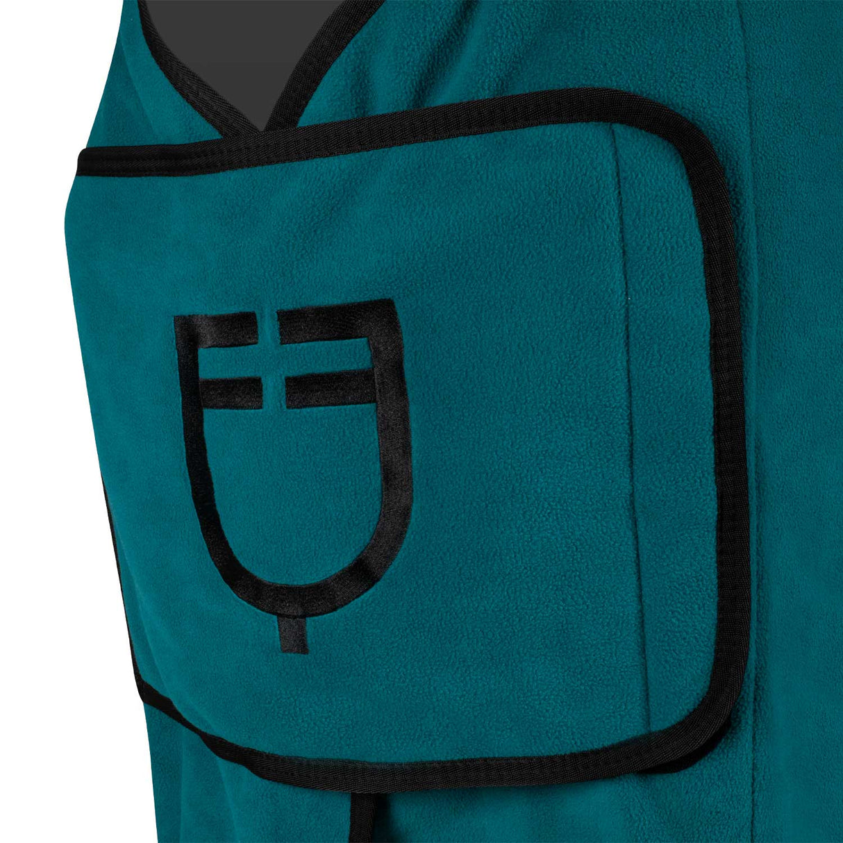 Equestro Fleece Rug With Flap Front Closure #colour_green
