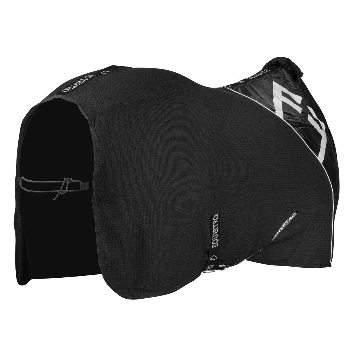 Equestro Waffle Fabric Box Rug #colour_black