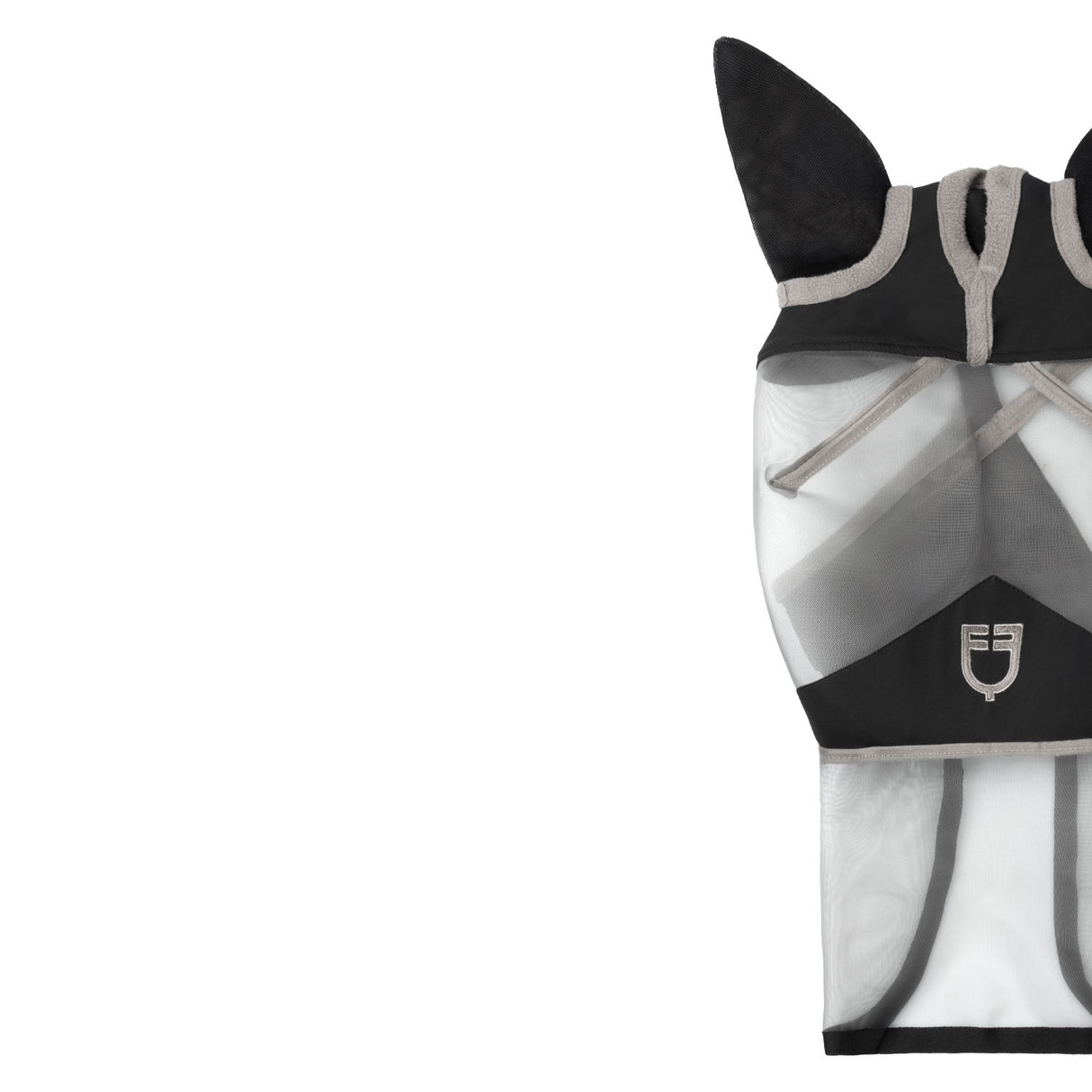 Equestro Full Face Fly Mask With Logo #colour_grey