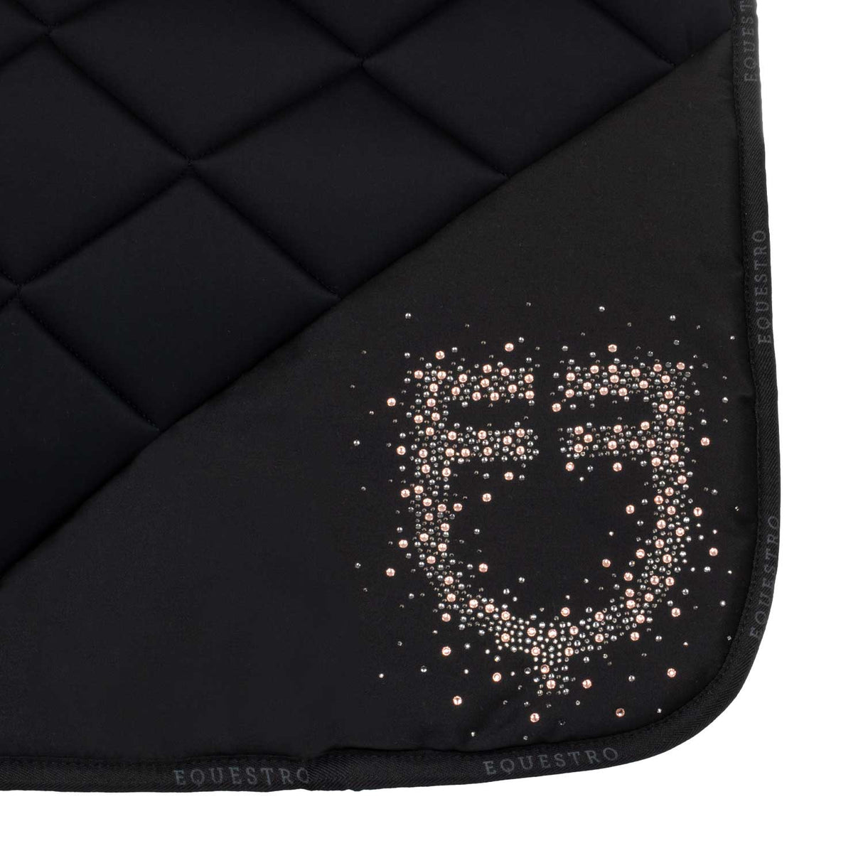 Equestro Dressage Saddle Pad Rhinestone Logo #colour_black