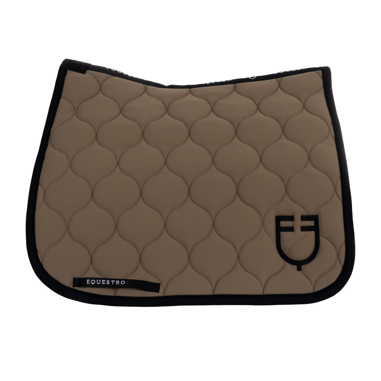 Equestro Dressage Saddle Pad With Onion Quilting #colour_brown