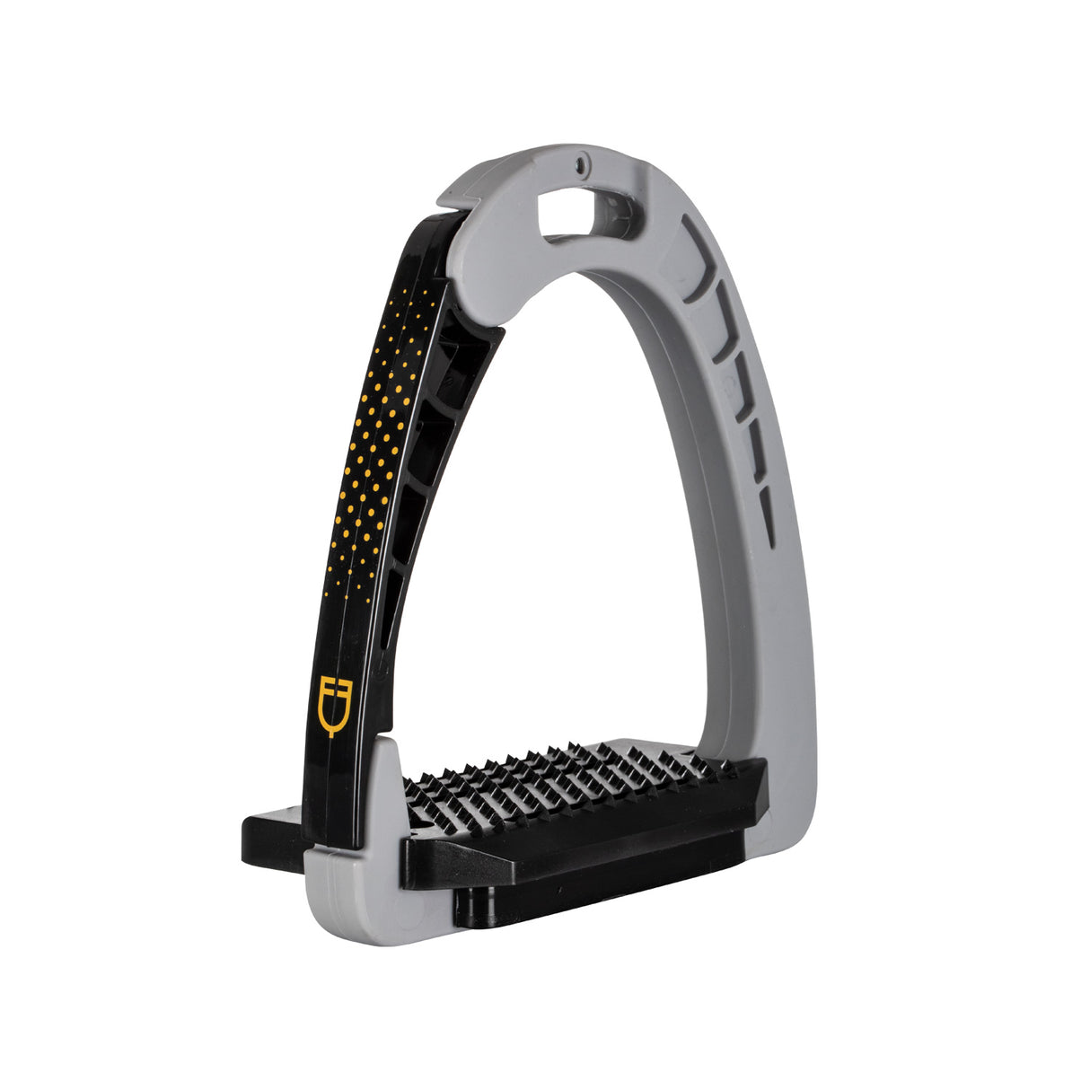 Equestro Junior Stirrups Side Opening And Wide Tread #colour_grey