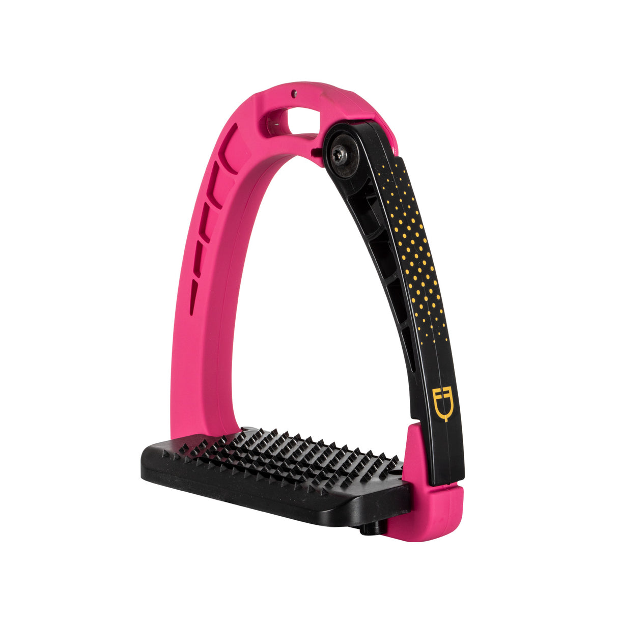 Equestro Junior Stirrups Side Opening And Wide Tread #colour_pink