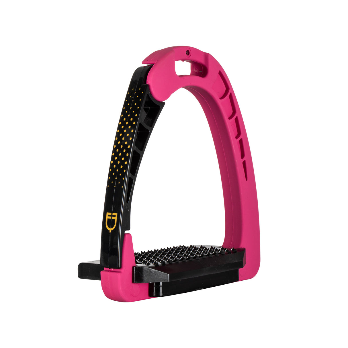 Equestro Junior Stirrups Side Opening And Wide Tread #colour_pink
