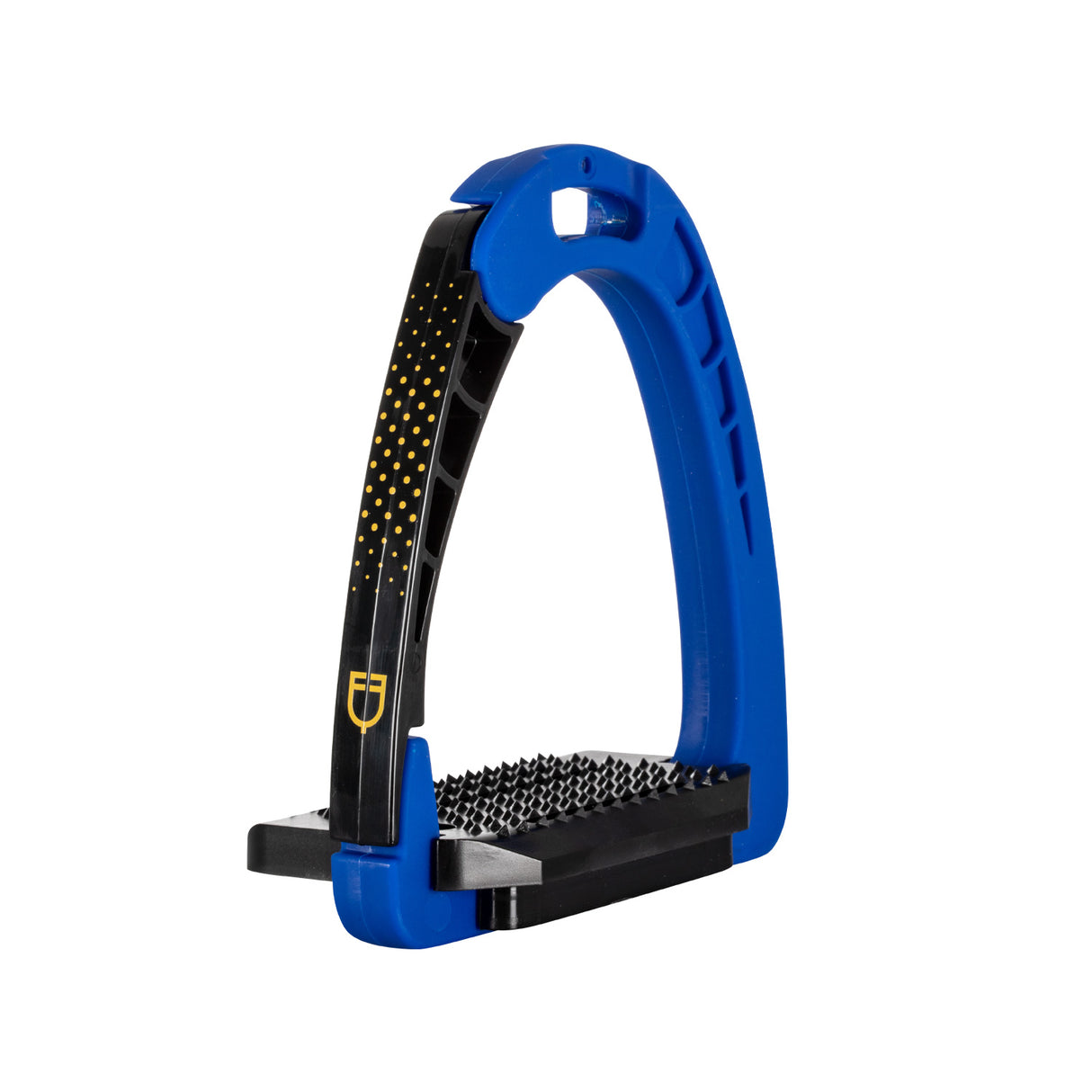 Equestro Junior Stirrups Side Opening And Wide Tread #colour_royal-blue