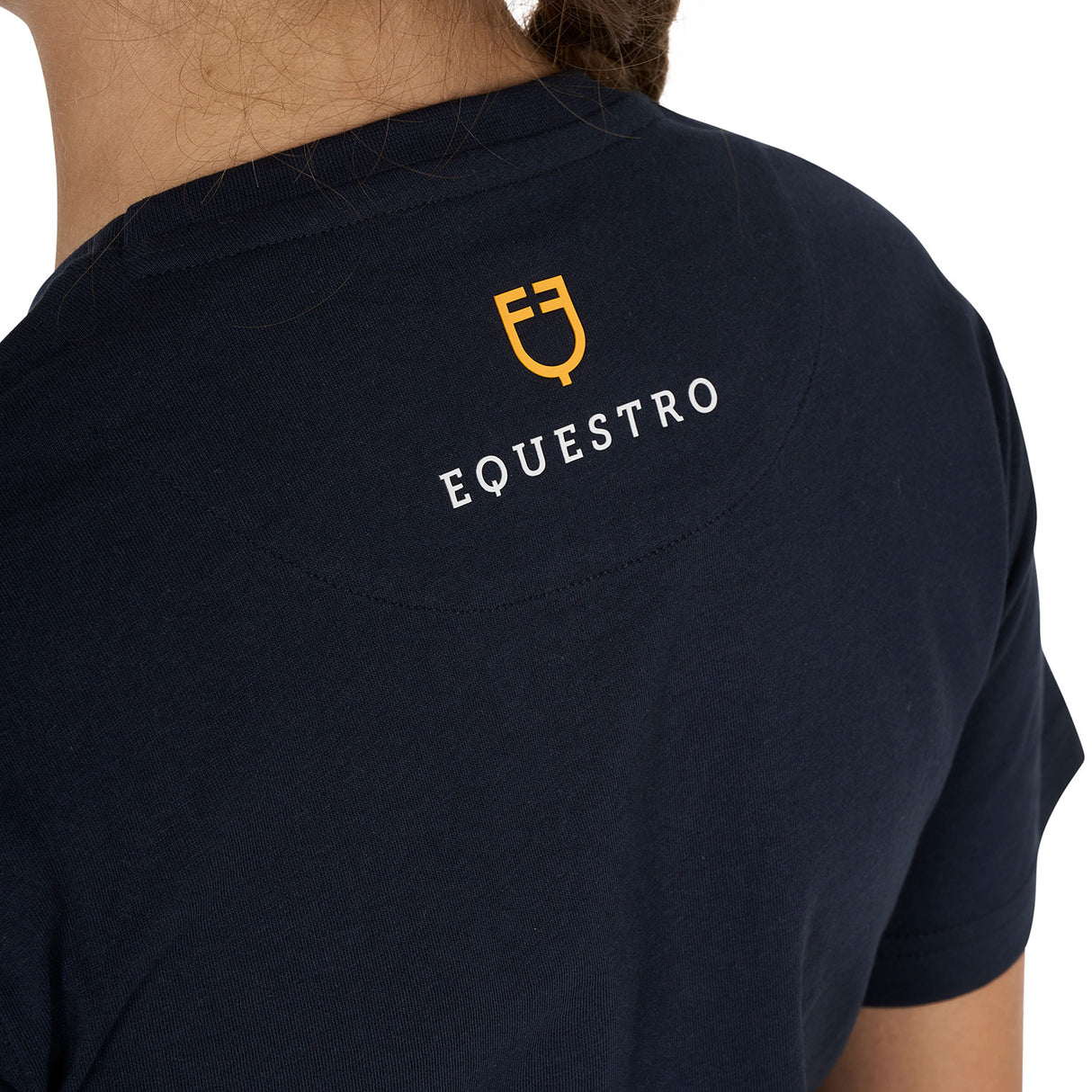 Equestro Girls' Slim Fit T-Shirt Rose Glitter Logo #colour_navy