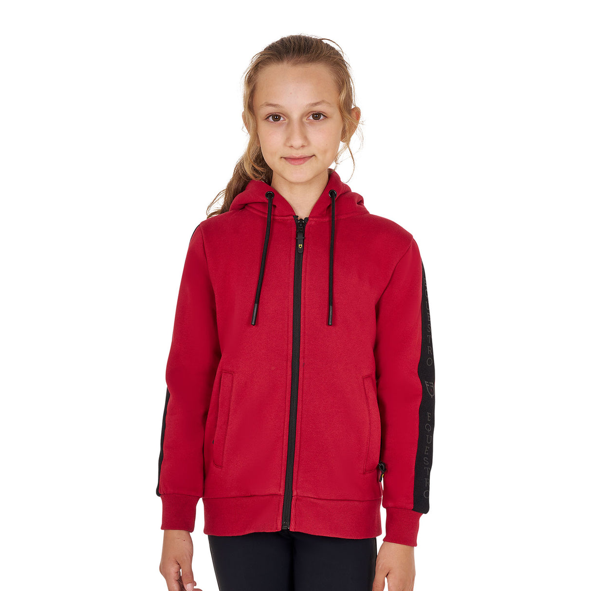 Equestro Girls' Full Zip Sweatshirt Inner Fleece #colour_burgundy