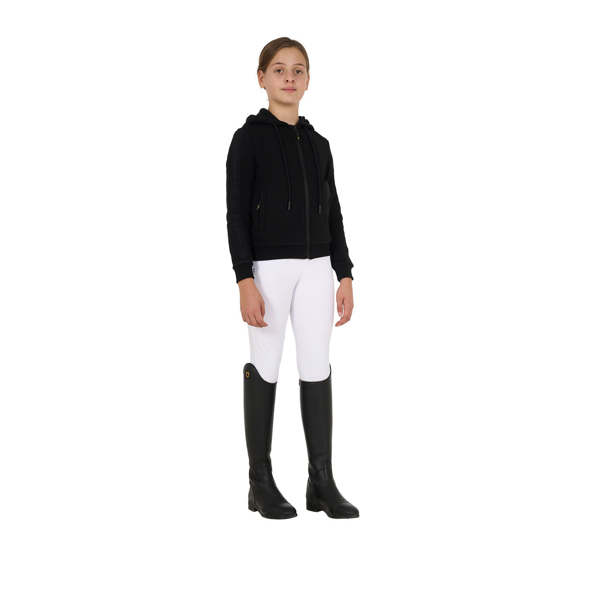 Equestro Girls' Full Zip Sweatshirt Inner Fleece #colour_black