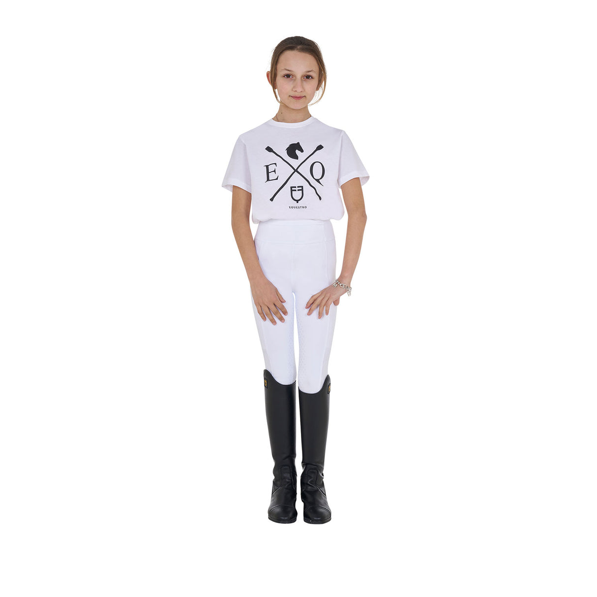 Equestro Girls' Eq Cotton T-Shirt #colour_white