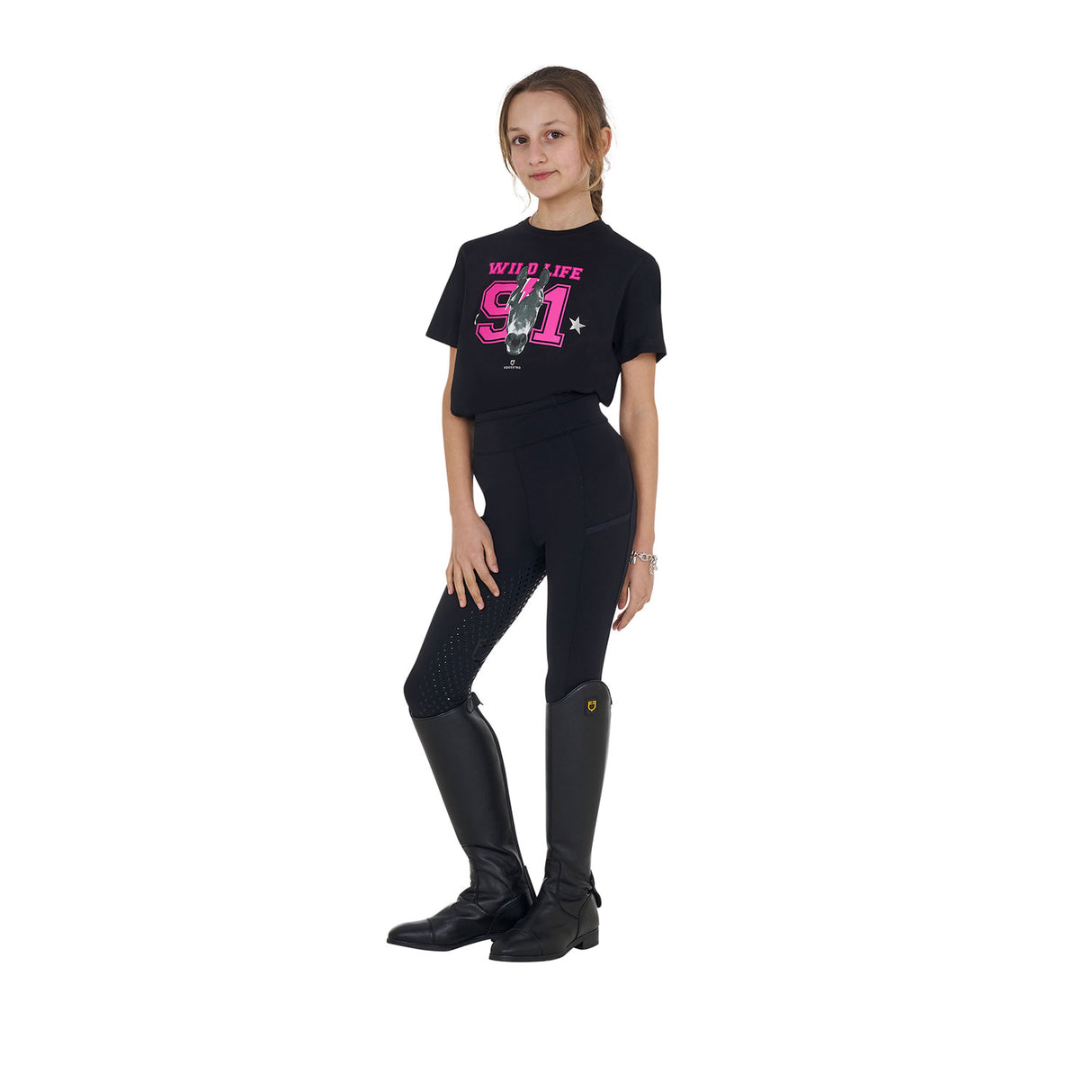 Equestro Girls' Wild Life Cotton T-Shirt With Print