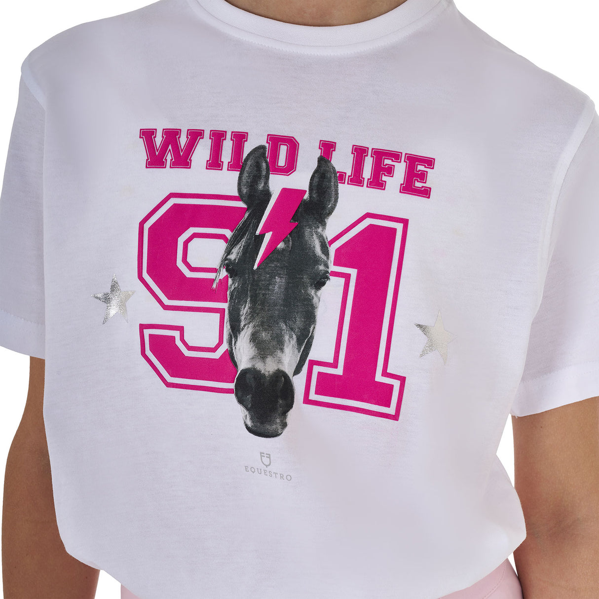 Equestro Girls' Wild Life Cotton T-Shirt With Print
