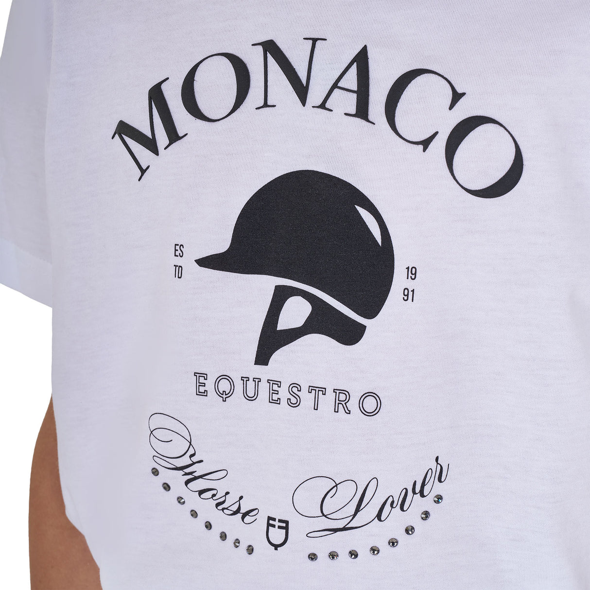 Equestro Girls' Monaco Cotton T-Shirt With Rhinestones #olour_white