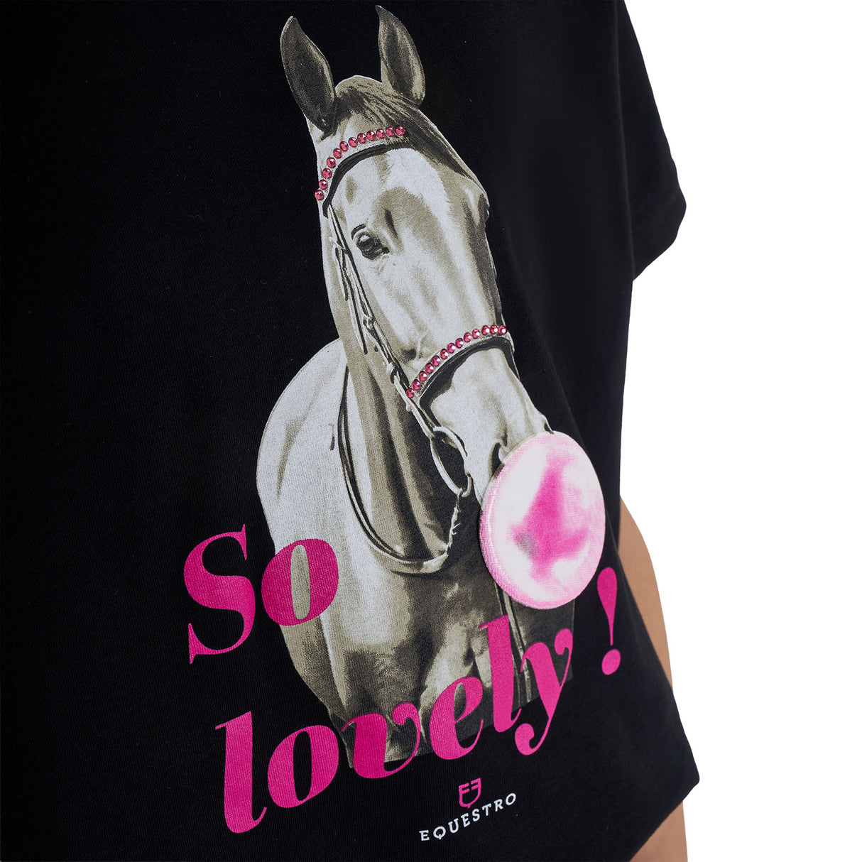 Equestro Girls' So Lovely Cotton T-Shirt #colour_black