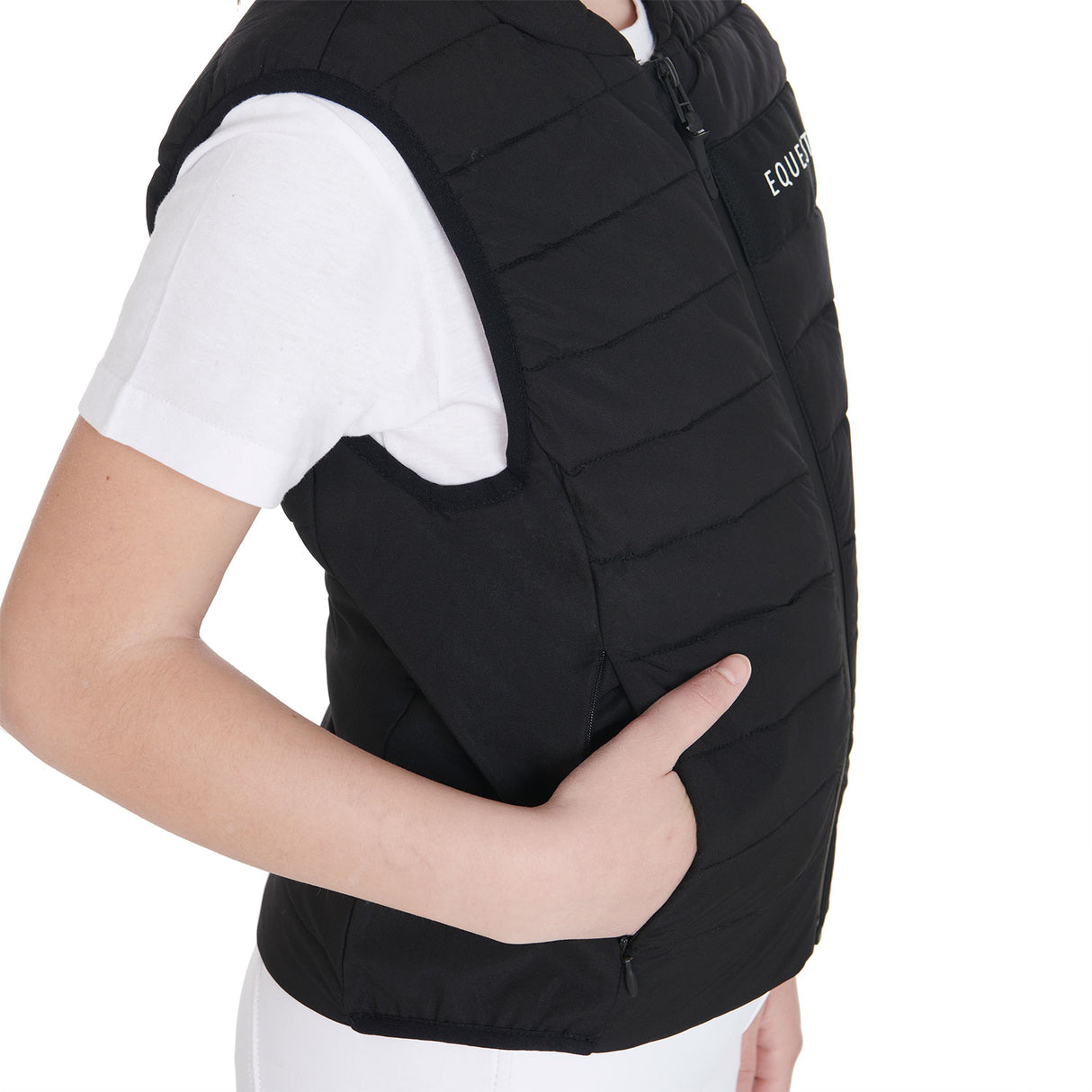 Equestro Kids' Vest In Technical Fabric #colour_black