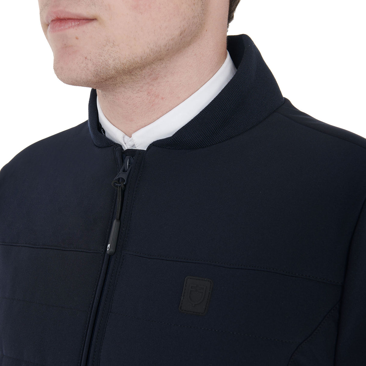 Equestro Men's Jacket In Perforated Technical Fabric #colour_blue