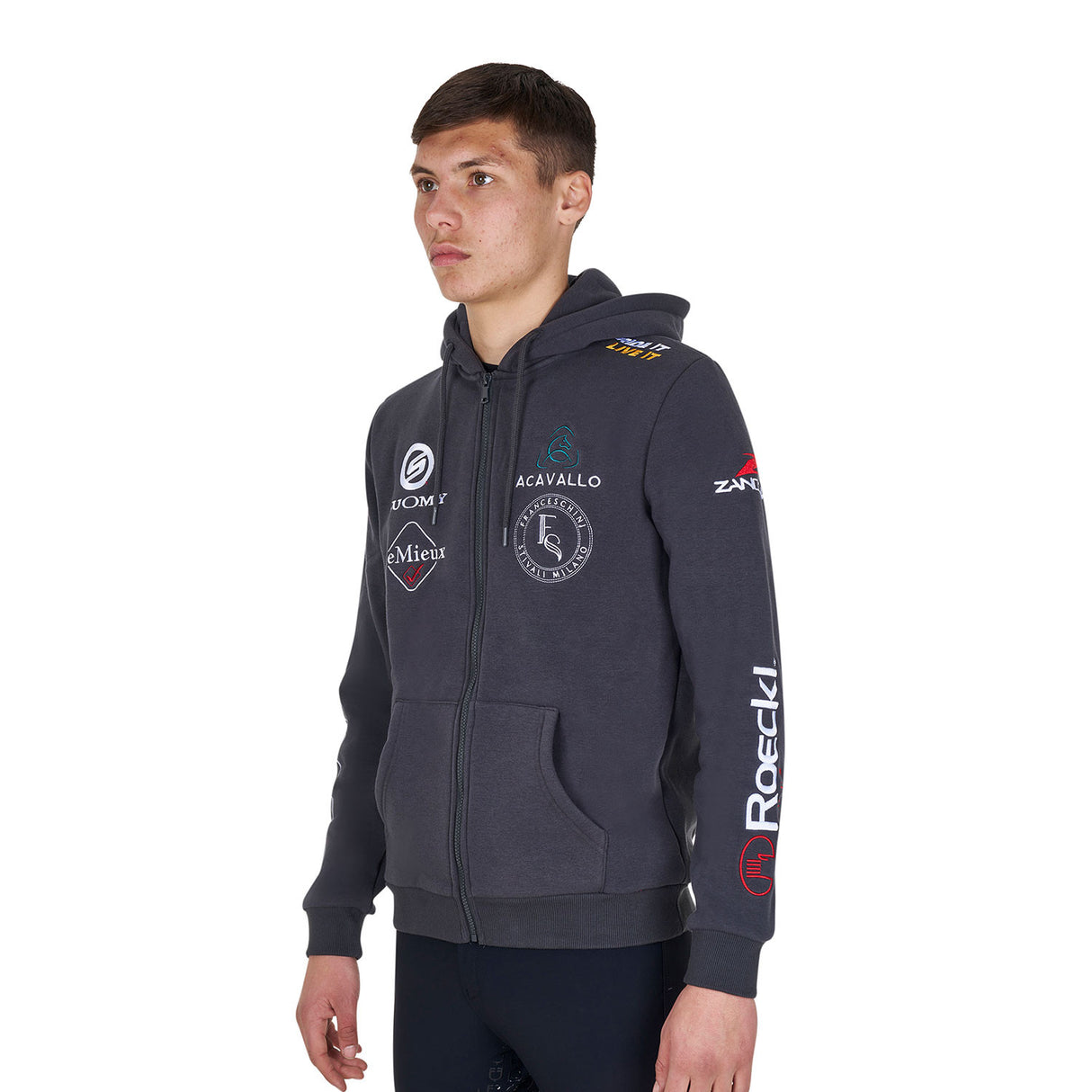 Men's sweatshirt with multi-logo hood