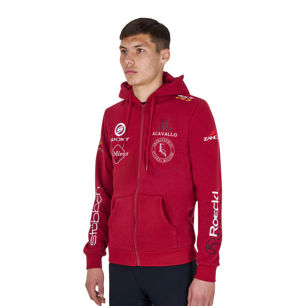 Men's sweatshirt with multi-logo hood