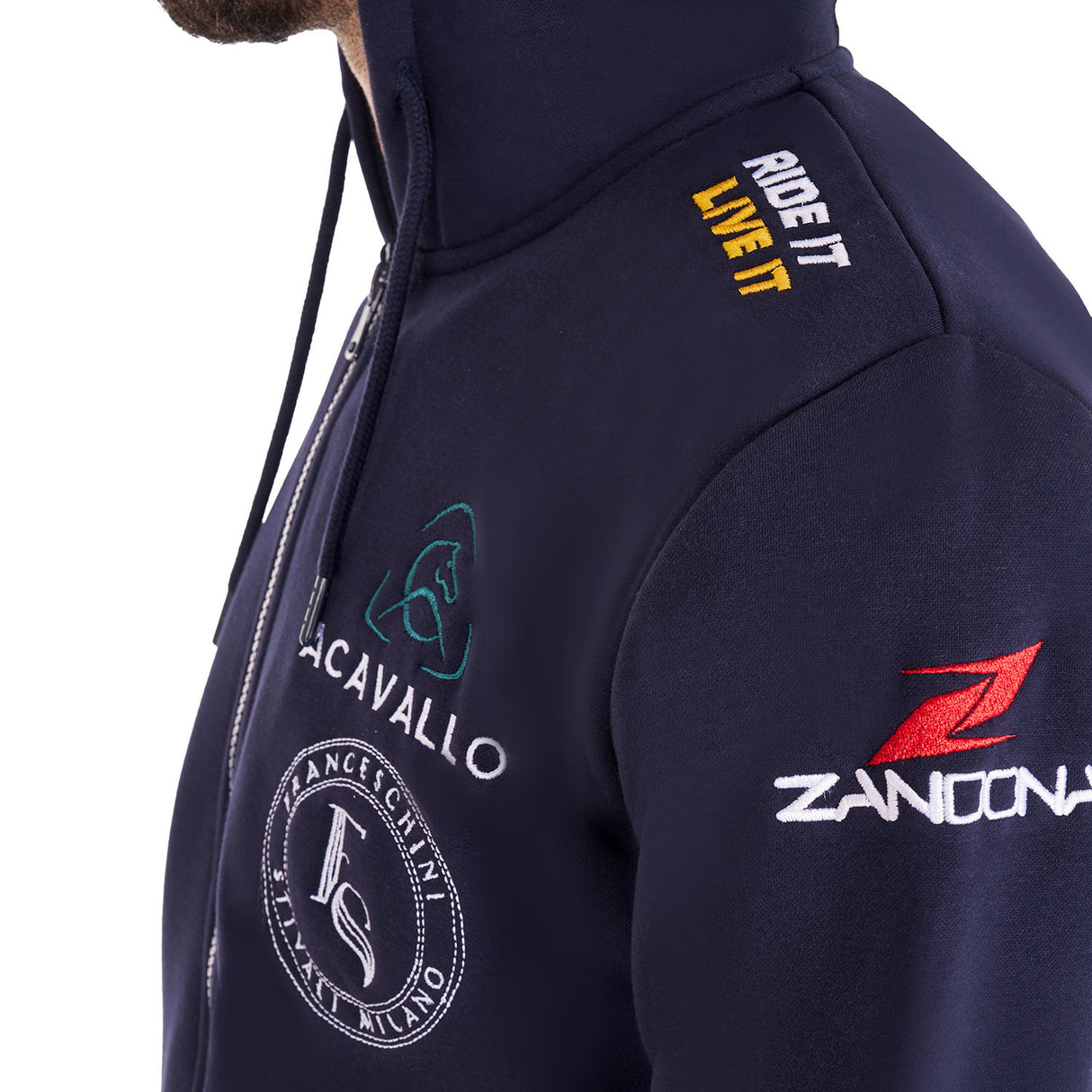 Men's sweatshirt with multi-logo hood