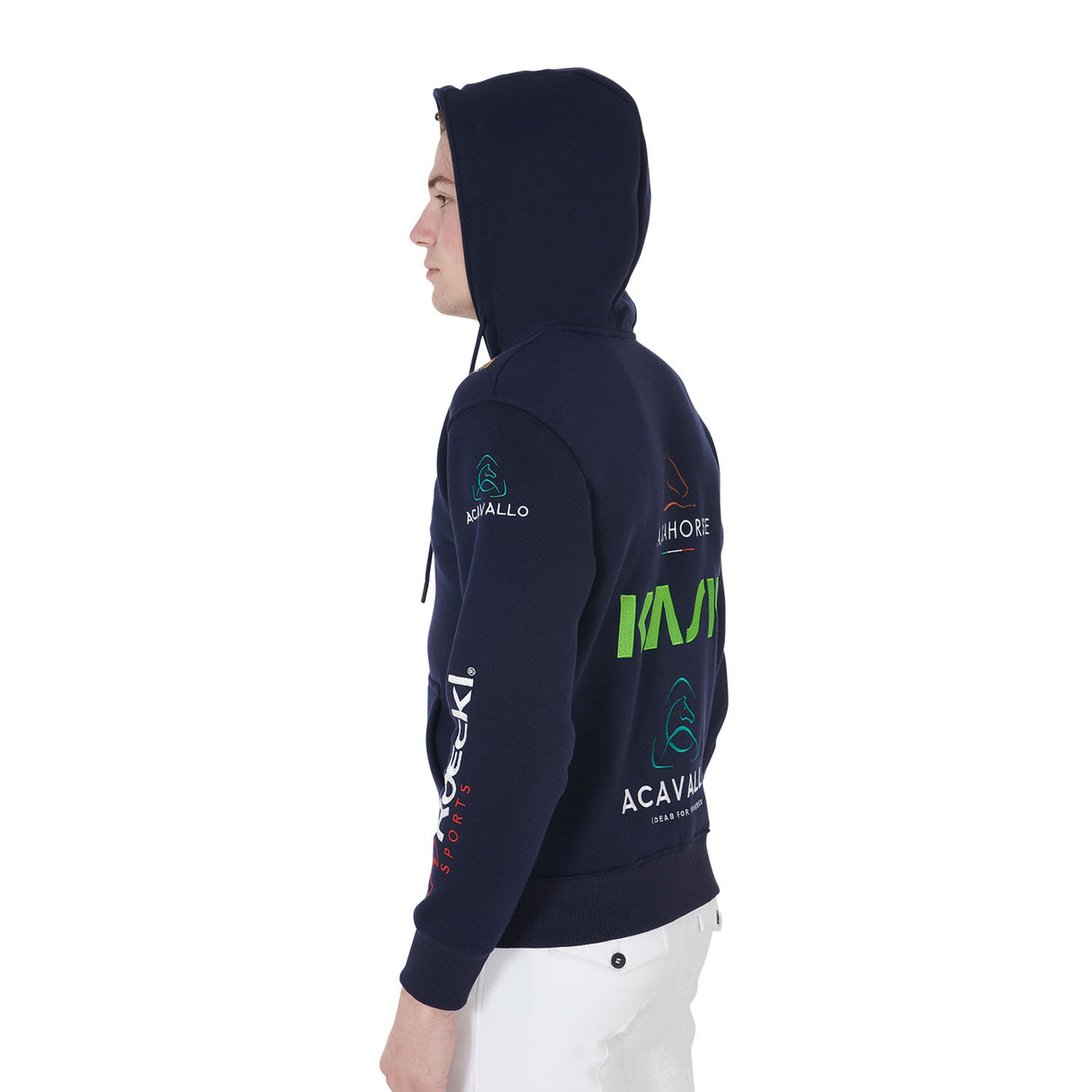 Men's sweatshirt with multi-logo hood