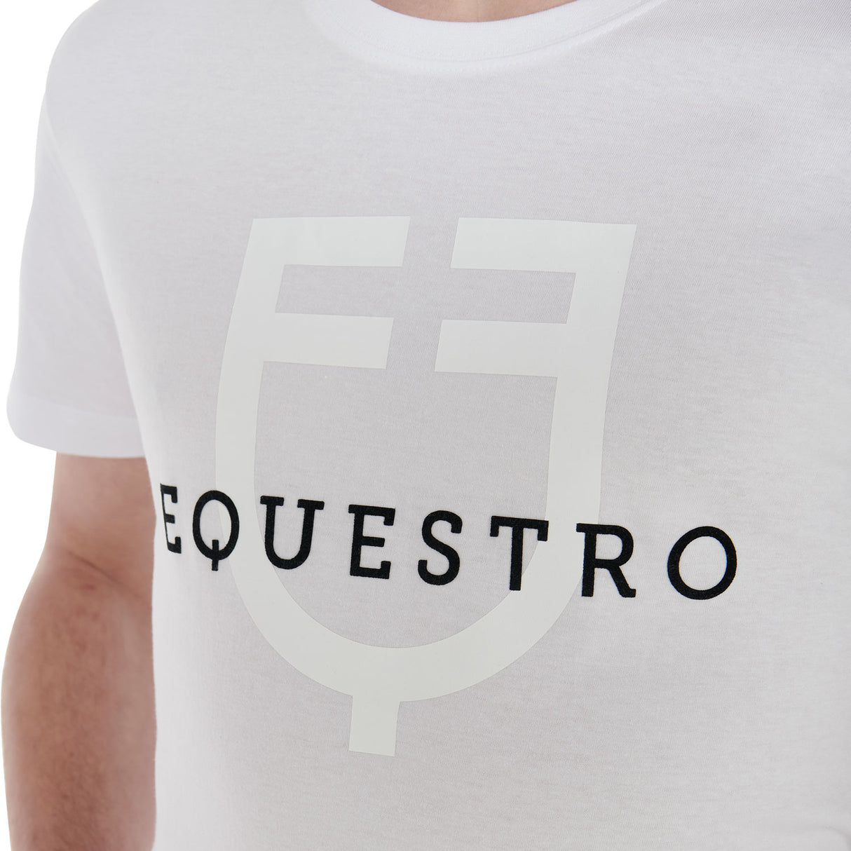 Equestro Men's Slim Fit T-Shirt With Logo On The Chest #colour_white