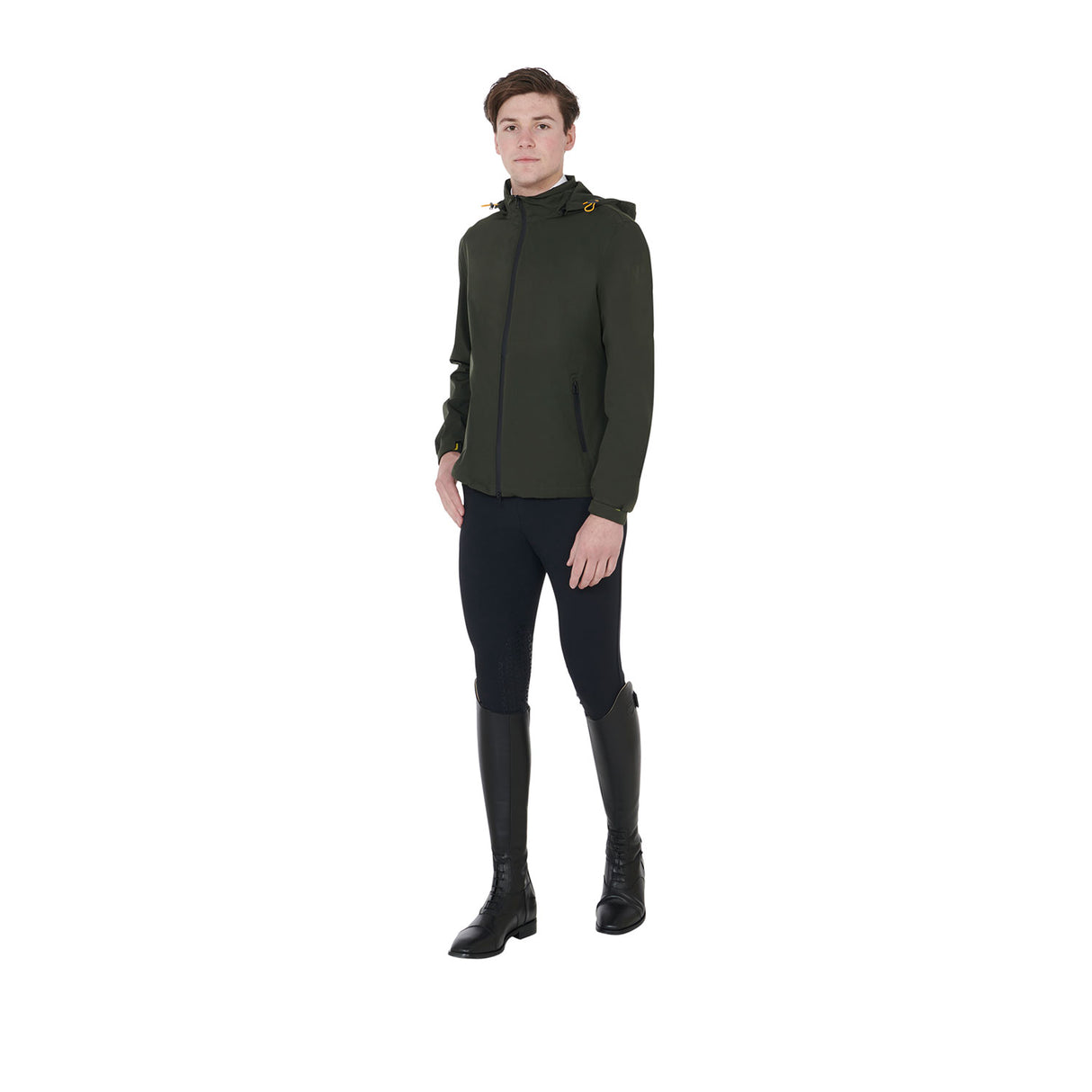 Equestro Men's Three-Layer Technical Raincoat #colour_green