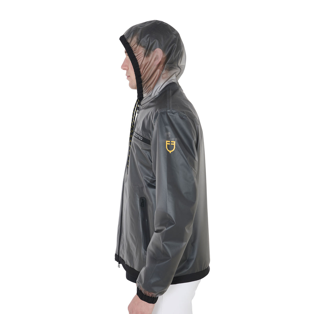Equestro Men's Transparent Technical Raincoat #colour_grey