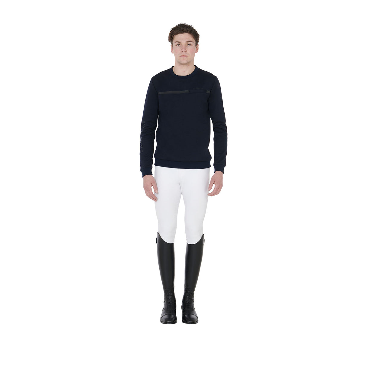 Equestro Men's Interlock Crewneck Sweatshirt #colour_blue